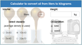 Deformar consenso pobreza Converting of engine oil from liters to kilograms. Online calculator