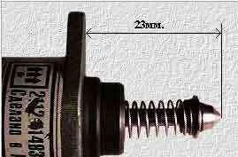 Измерение расстояния от фланца до крайней точки конусной иглы Расстояние от фланца до крайней точки иглы