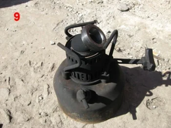 Бензиновый примус для нагревания запорного кольца