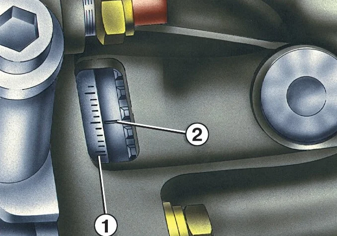 метки на коленвале и шкиве Регулировка зажигания со стробоскопом