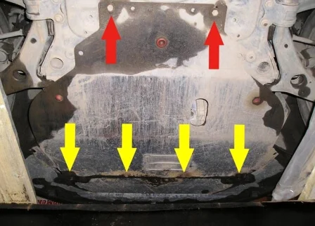 крепление крышки картера Защитная крышка картера двигателя Форд Фокус 2