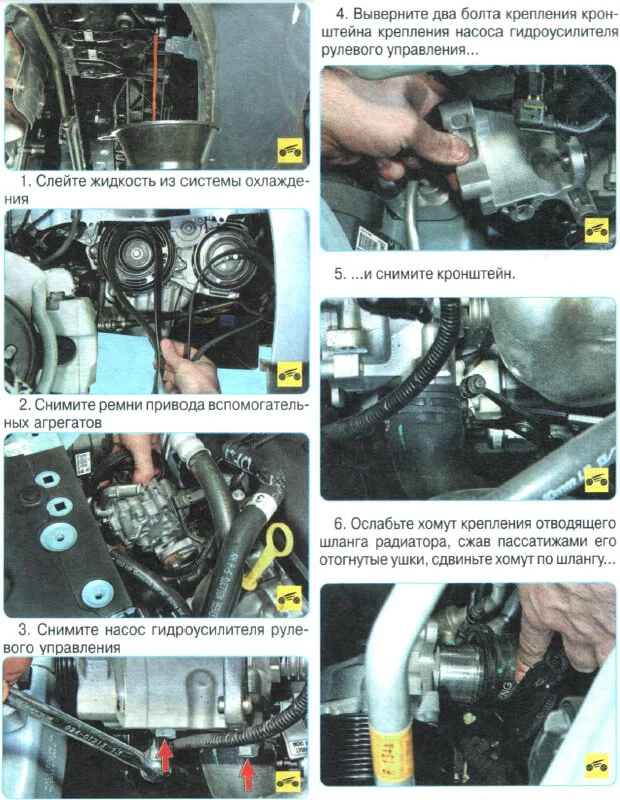 Замена помпы Chevrolet Aveo T300