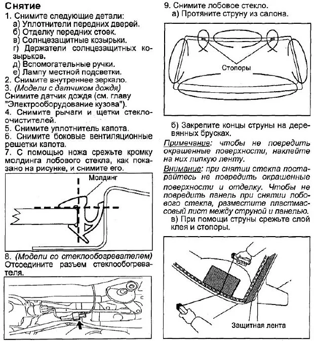 Инструкция как поменять лобовое стекло Авенсис 2