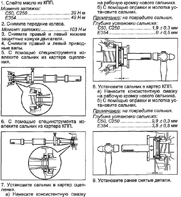 как поменять сальники в коробке передач Авенсис