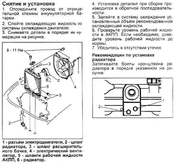 Инструкция по снятию и замене радиатора двигателя Мазда Демио