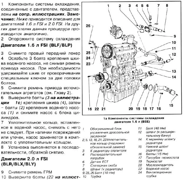 снятие помпы пассат Б6