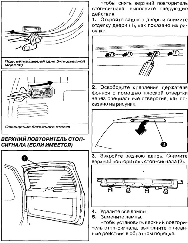 Замена ламп стоп сигналов Гранд Витара