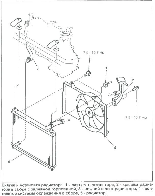 Инструкция по замене радиатора двигателя Мазда Вериса