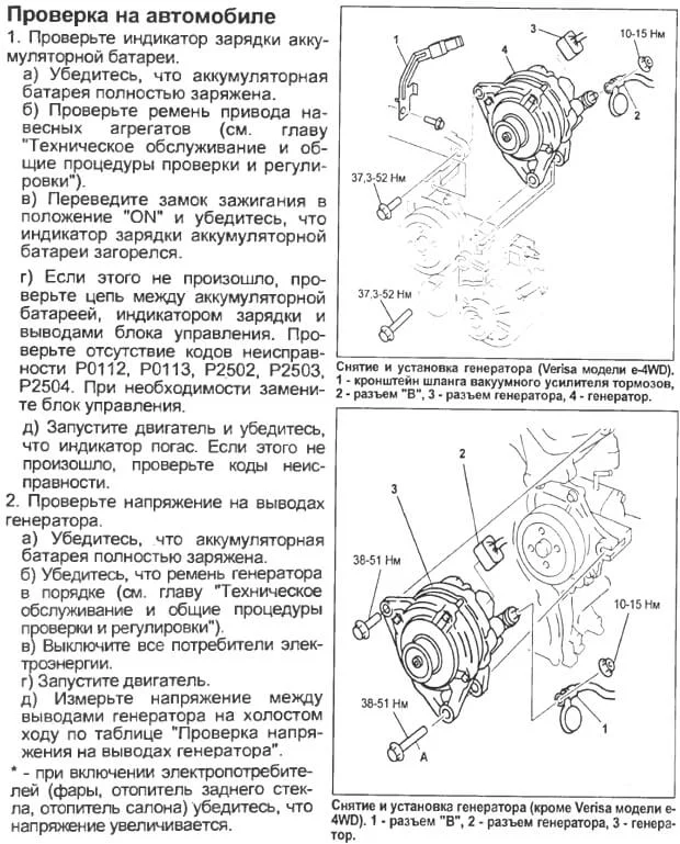 Проверка генератор Мазда