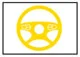 Steering wheel icon lit