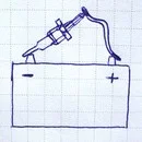 checking glow plug with battery