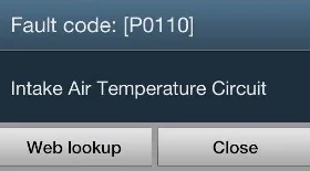 P0110 - ошибка датчика температуры всасываемого воздуха