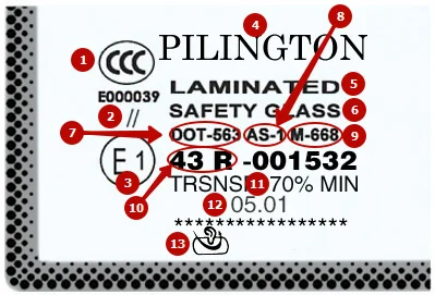Расшифровка маркировки на стекле авто