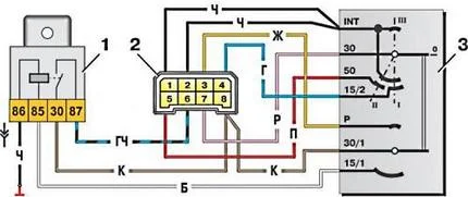 Электрическая схема замка зажигания ВАЗ 2109