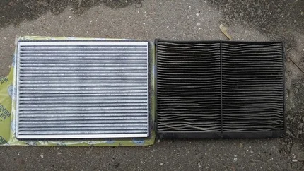 угольный салонный фильтр новый и использованный