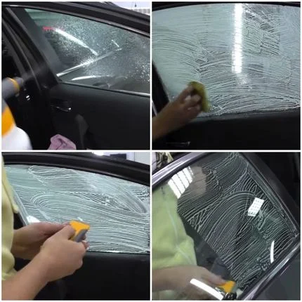 удаление остатков клея со стекла