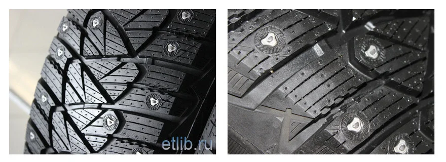 Шина с трехгранными шипами