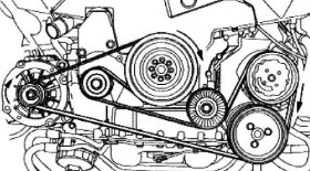 Снятие, установка и запасовка поликлинового ремня на моторах 1.4л, 1.6л BLF
