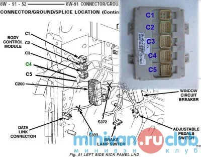 разъемы Chrysler Voyager