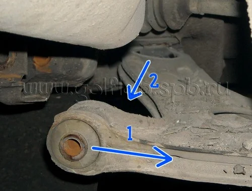 Замена левого рычага передней подвески Фольсваген Джетта 1K2