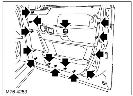 Снятие обшивки передней двери Рендж Ровер 3