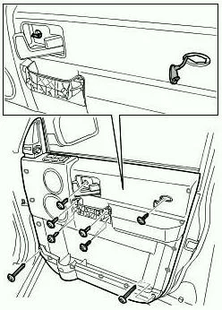 Как снять карту двери Land Rover 3