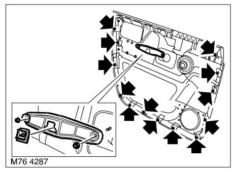 Снятие обшивки передней двери Рендж Ровер 3