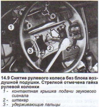 Снятие рулевого колеса Ауди 80