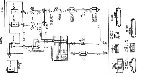 Схема фар Тойота Спринтер Кариб