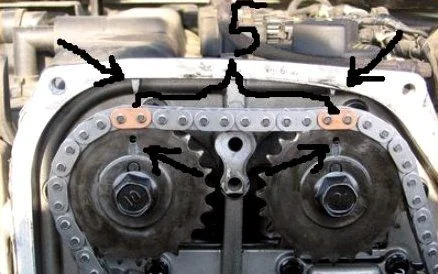 совмещение меток ГРМ при замене цепи на Киа Соренто