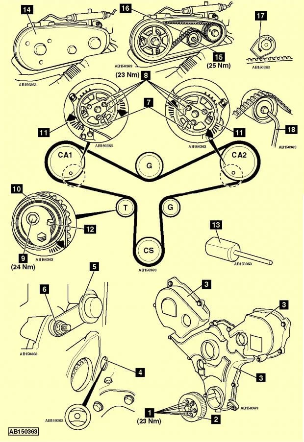Замена цепи ГРМ Land Rover Discovery III