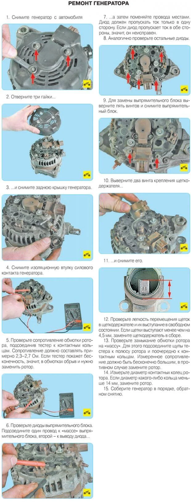 Ремонт генератора Тойота Королла