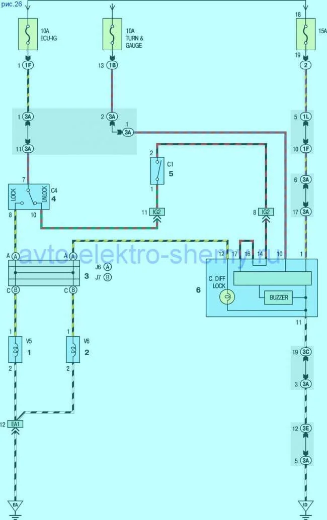 Схема Rav4 Дифференциал