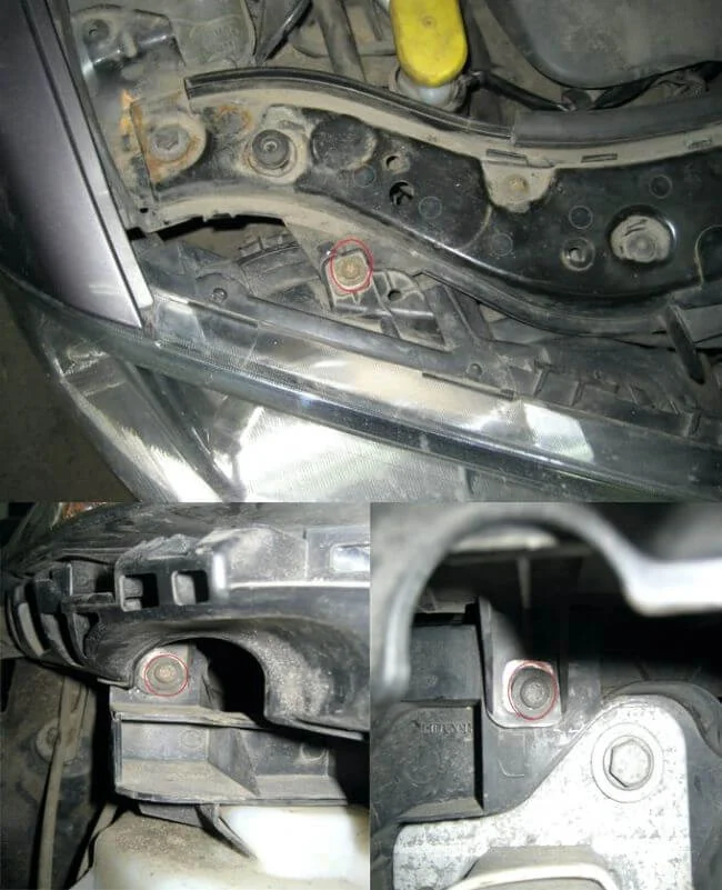 Снятие передней фары Меган 2