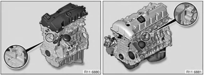 Расположение номера двигателя на картере BMW X5
