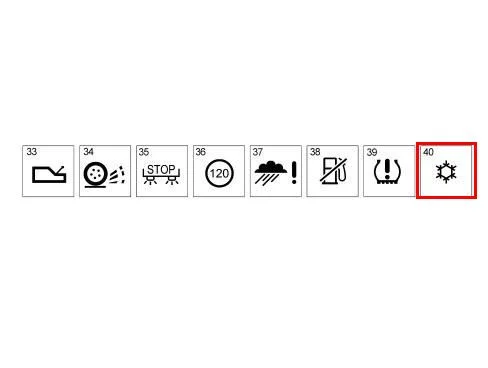 Что означает значок под цифрой 40?