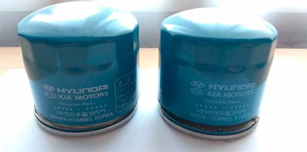 Поддельный и настоящий масляный фильтр 2630035504
