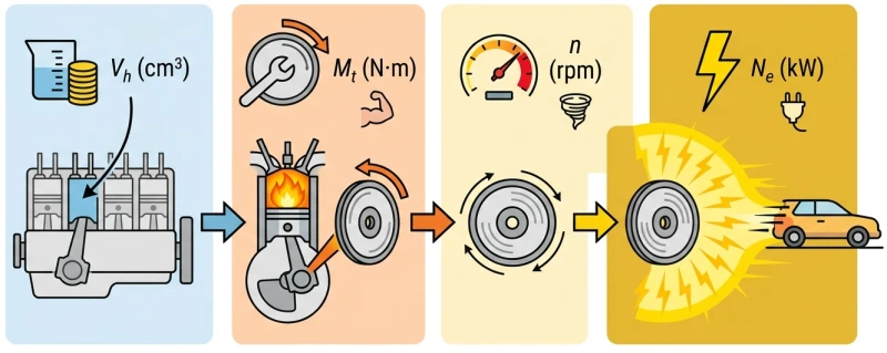 Diagramm zur Umwandlung von Hubraum in Leistung