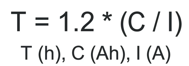 Battery charging time formula