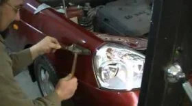 Удаление вмятины на Lada Priora без покраски