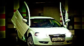 Установка петель для вертикального открывания дверей Волга Сайбер